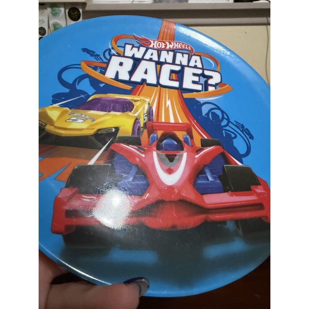 Hot Wheels Wanna Race Kids Dinner Plate 2018 Mattel - Picture 4 of 6